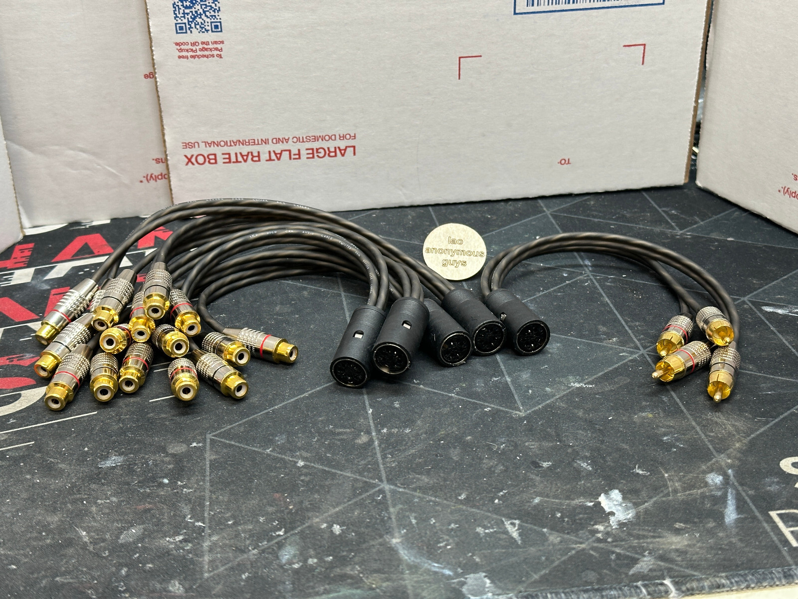 Female 7 Pin DIN-Metal RCA (Phono) Cable 12" Old School Blaupunkt BEQ Equalizers