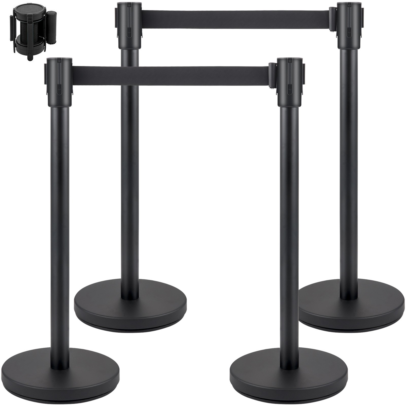 Uimoso 4 Pieces Crowd Control Stanchion Posts Set 6.6 ft/2 m Retractable Belts