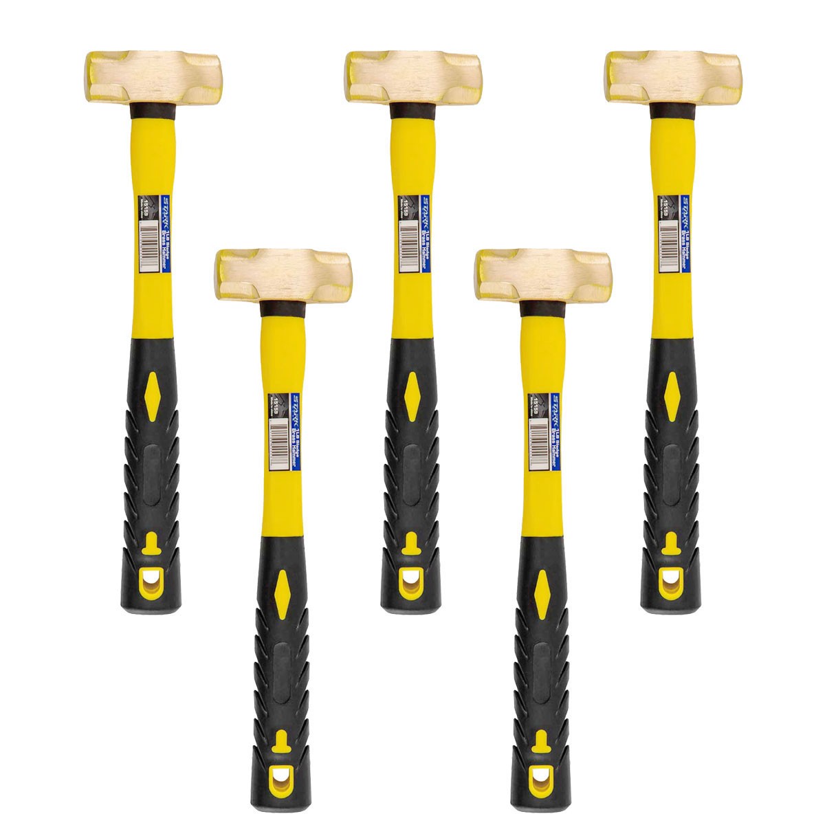 Stark USA 5-Pack Sledge Brass Hammer Forged Solid Brass Non Sparking Head 1 LB