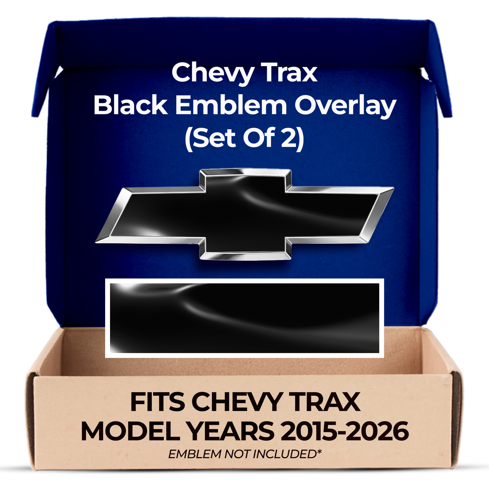 Chevy Trax Blackout Grille Gate Bowtie Emblem Overlay Decals 2015-2026 Set of 2