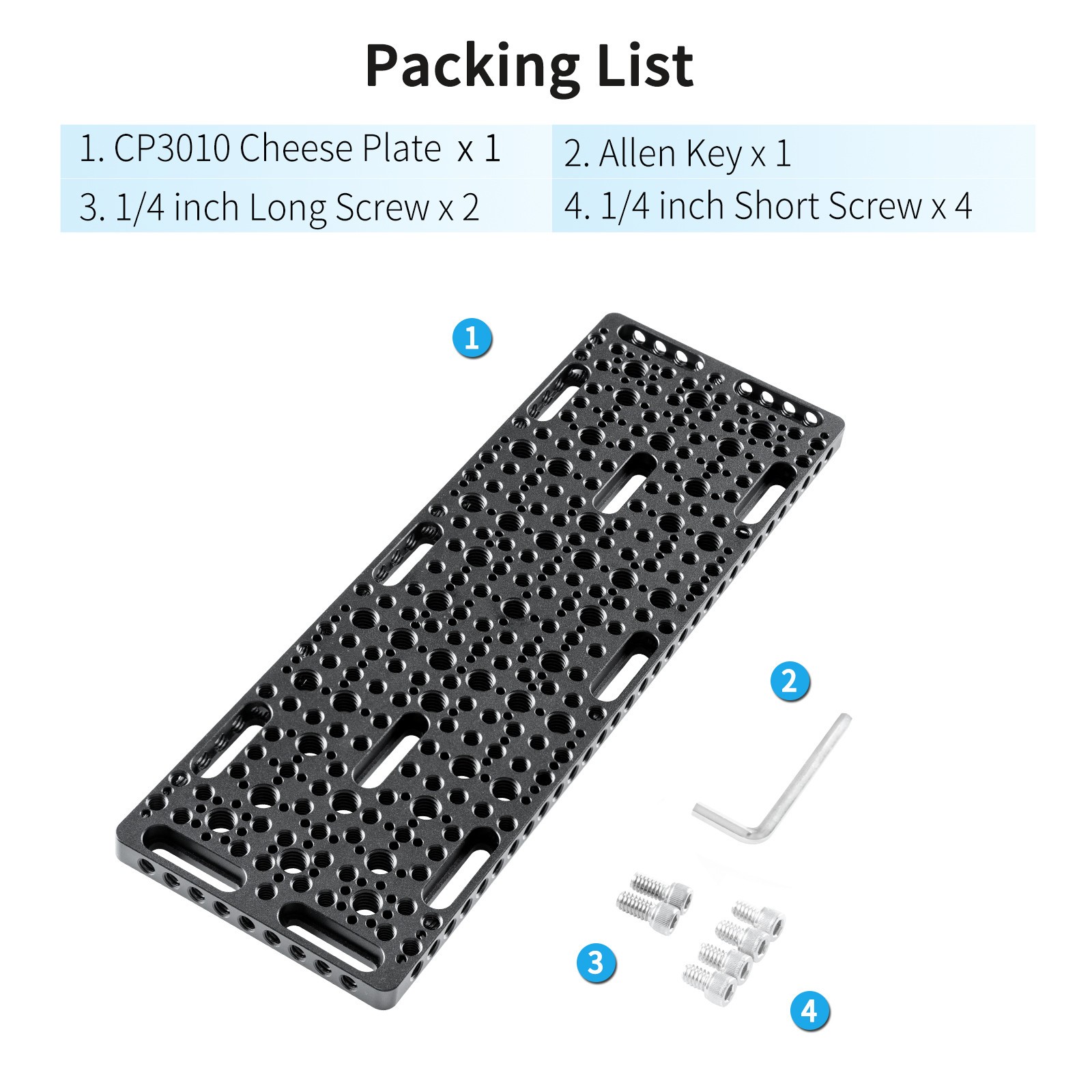 30CM Multi-Functional Cheese Plate with 1/4" & 3/8" Thread for Camera Tripod Rig