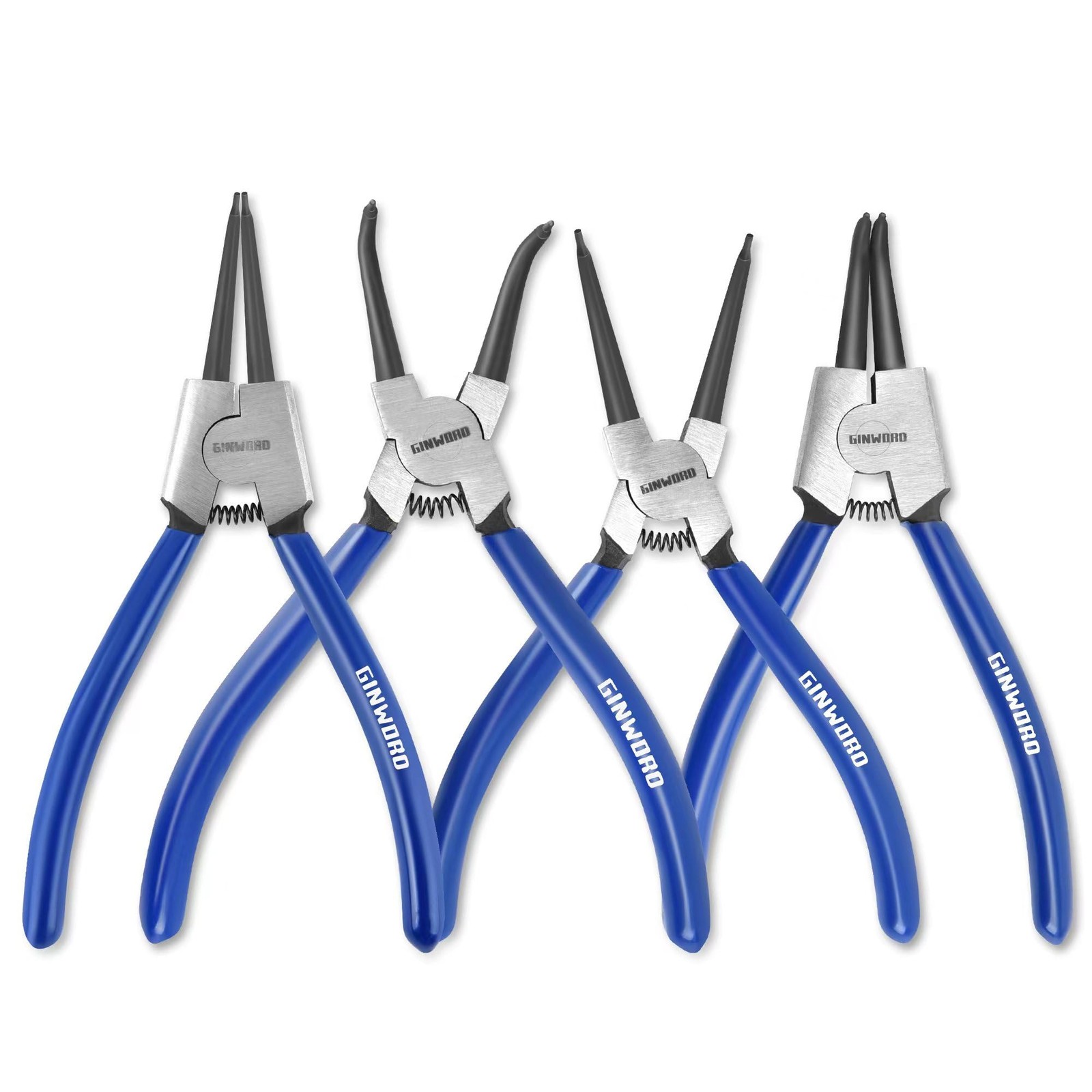 7-inch 4 Pcs Snap Ring Pliers Set, Circlip Pliers Kit, Straight/Bent Jaw, Int...