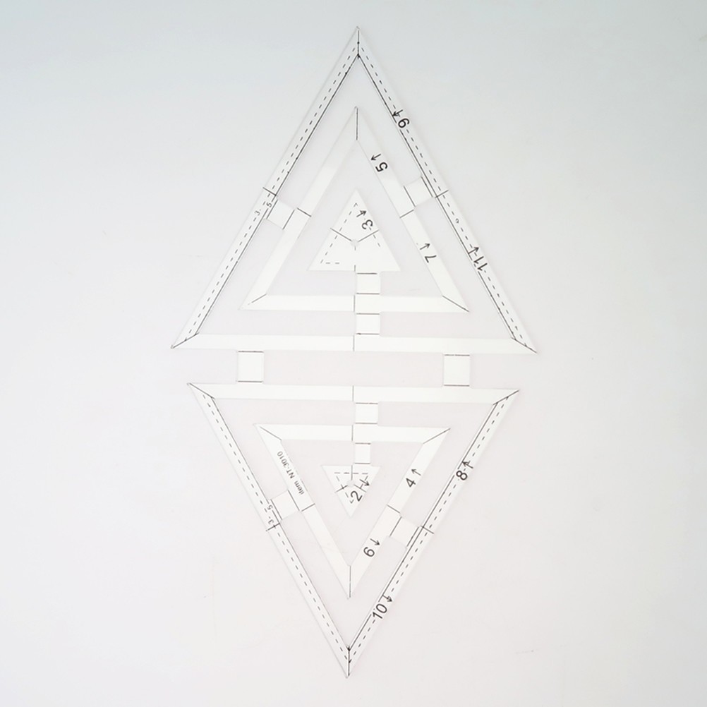 Double Triangle Quilting Ruler Template Transparent Acrylic Sewing Craft Tool
