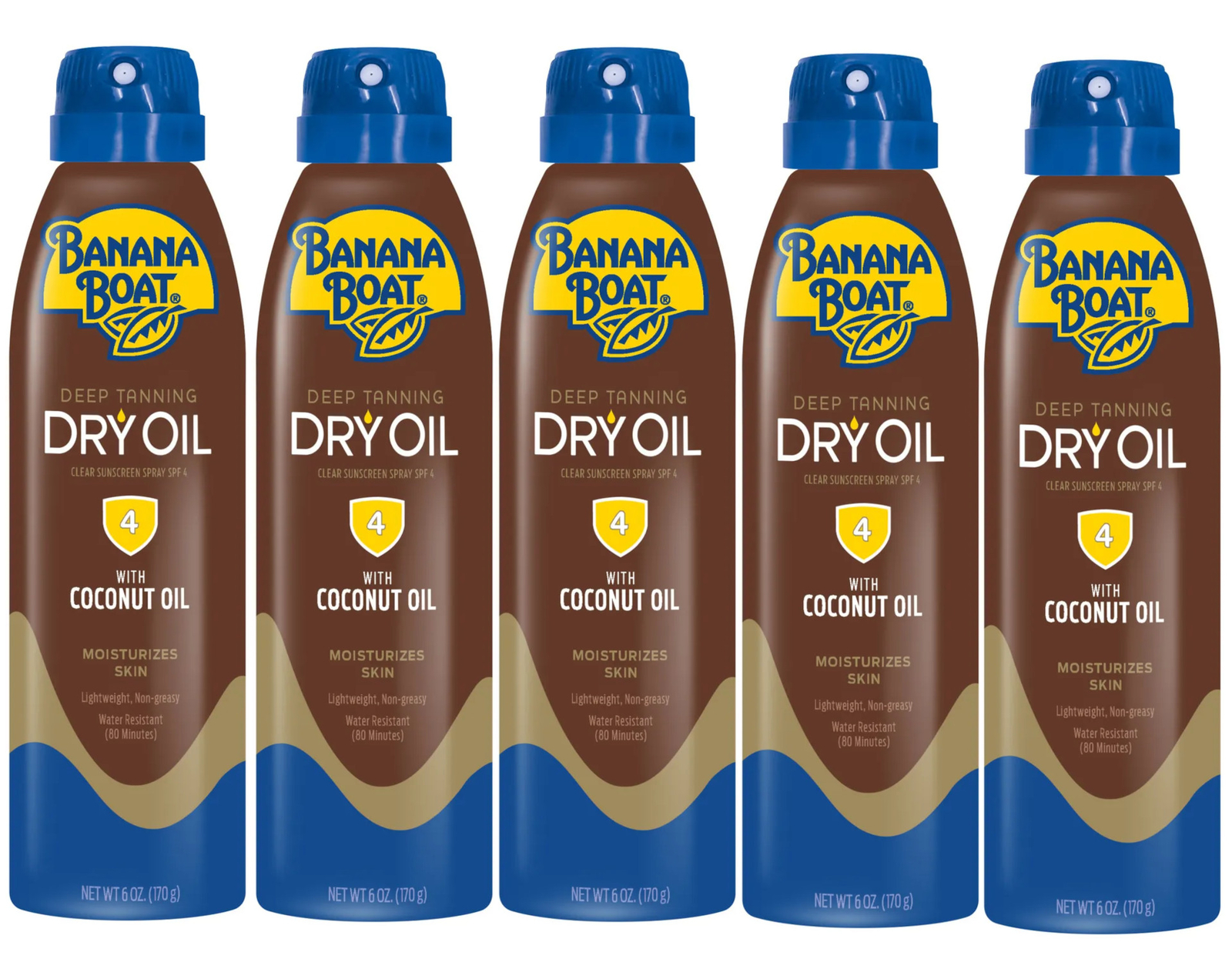 Banana Boat UltraMist Deep Tanning Dry Oil - SPF 4 - 6oz (Pack of 5)