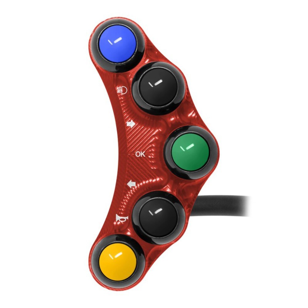 JETPRIME LEFT STREET HANDLEBAR SWITCH FOR MV AGUSTA BRUTALE 800 RR 2016-20 (RED)