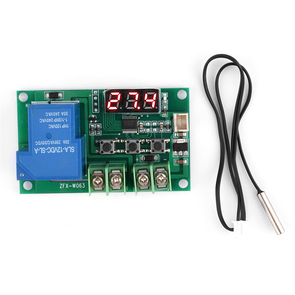W1209 DC12V LED Digital Thermostat Temperature Control Module Switch 30A Relay