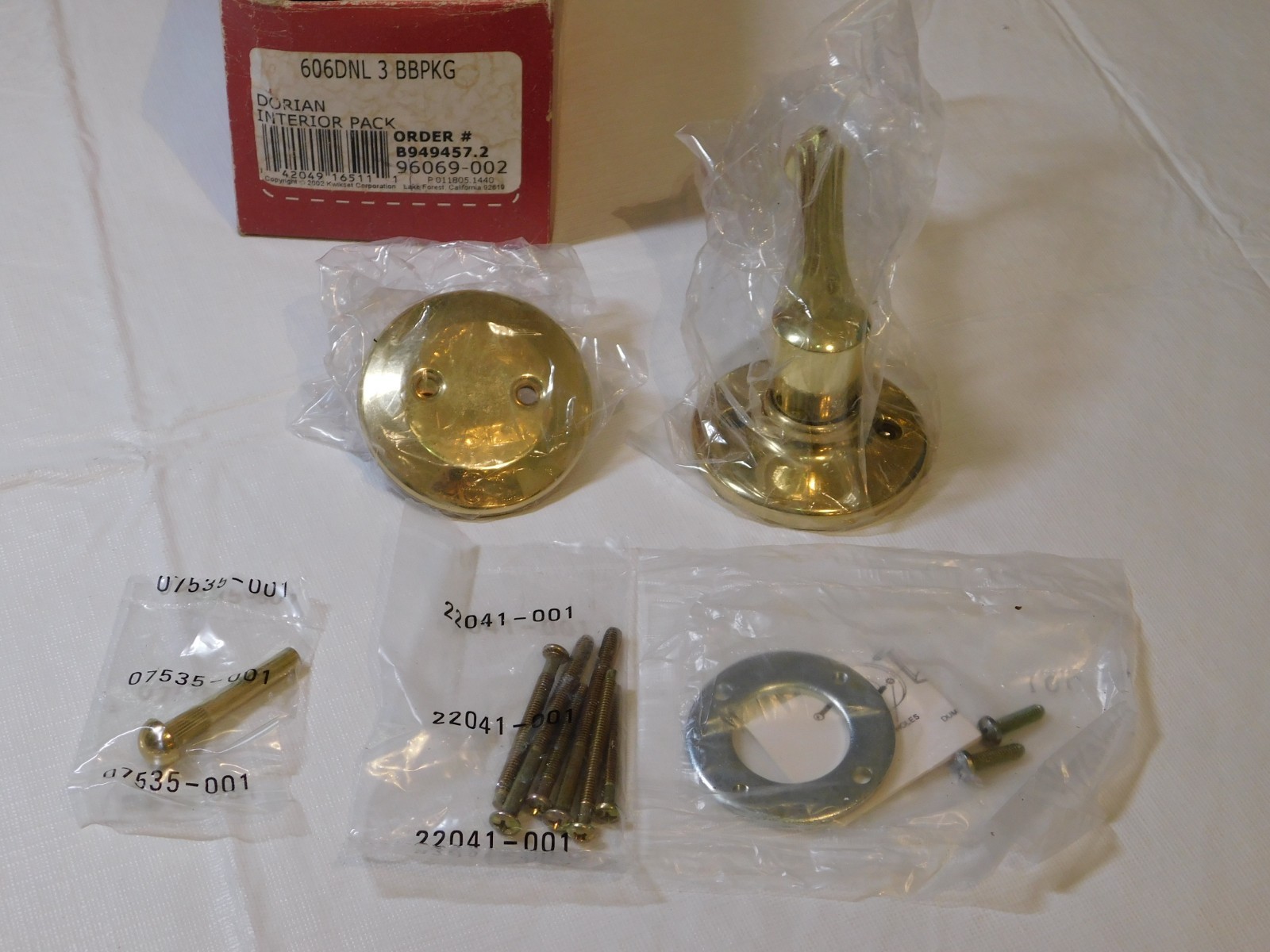 Kwikset Dorian Interior Pack 606DNL 3 BBPKG Brass (shinny) Non Handed Lever