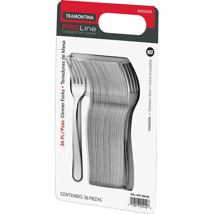Tramontina ProLine Windsor Dinner Fork, Stainless Steel 36 Count