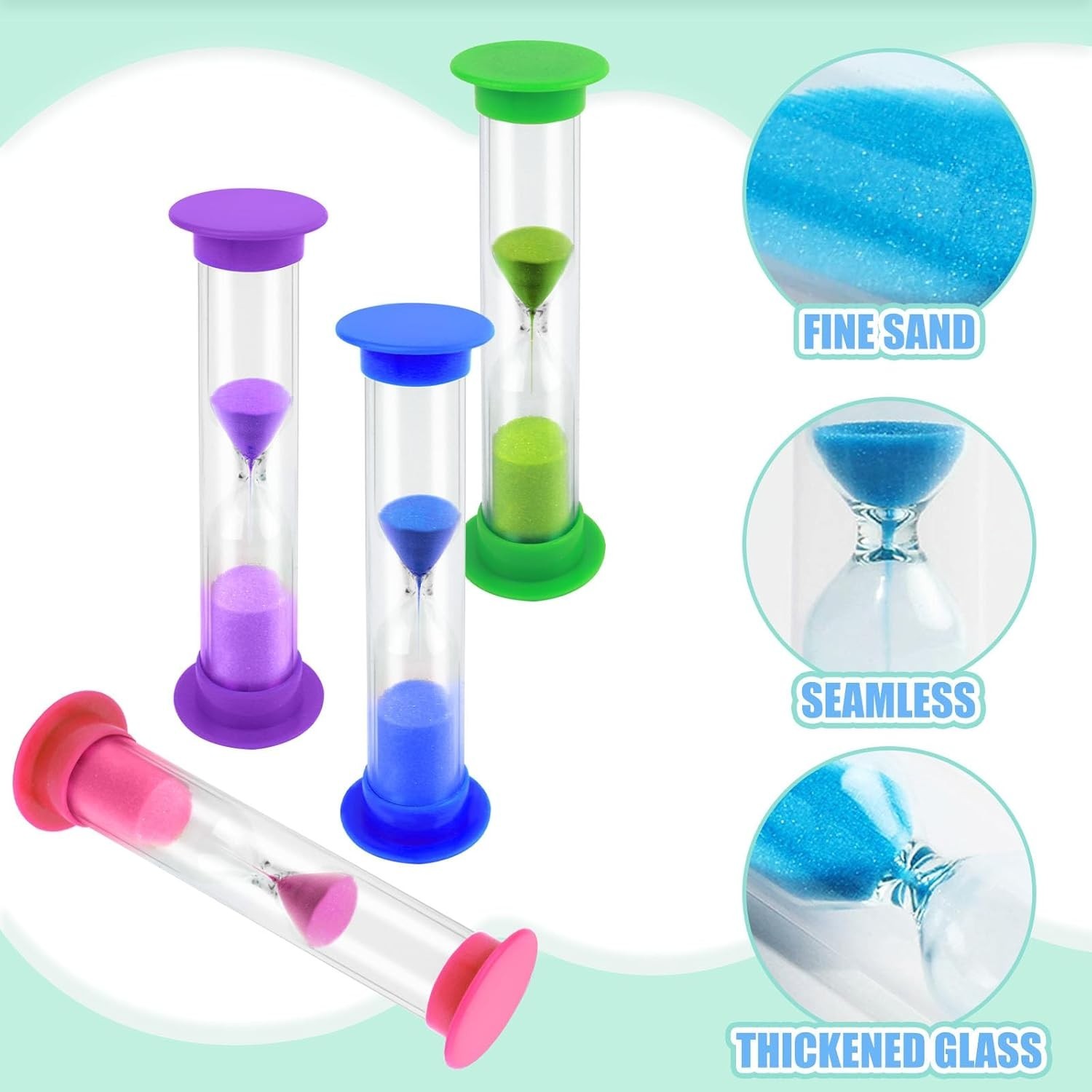 12 Pack Multicolor Sand Timer 2 Minute Hourglass For Classroom Kitchen Decor