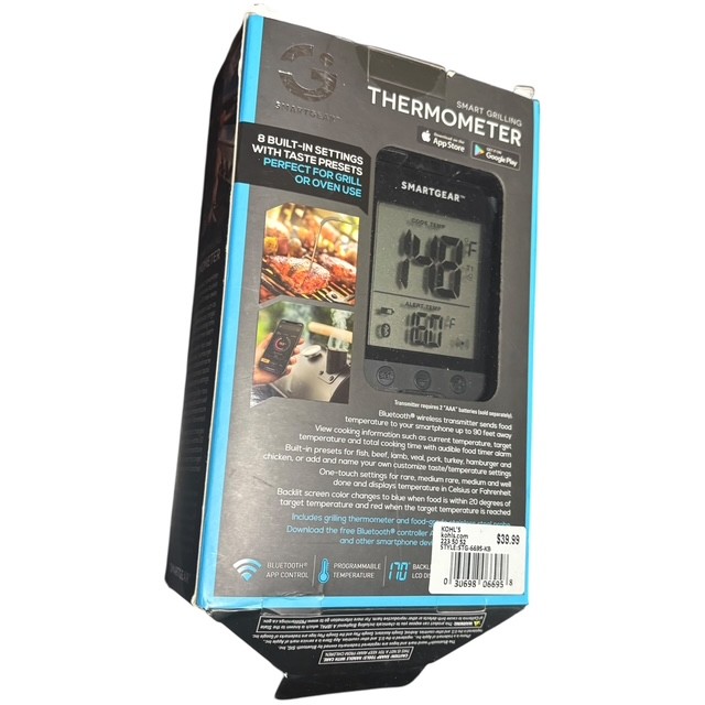 Smartgear Bluetooth Smart Grilling Thermometer Digital Meat Probe BBQ Oven NEW