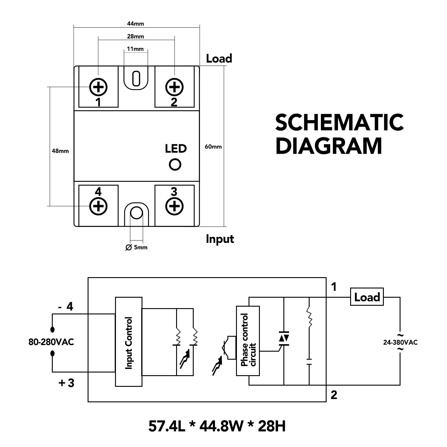 3PCS SSR-40DA Solid State Relay Single Phase Semi-Conductor Relay Input 3-32V DC
