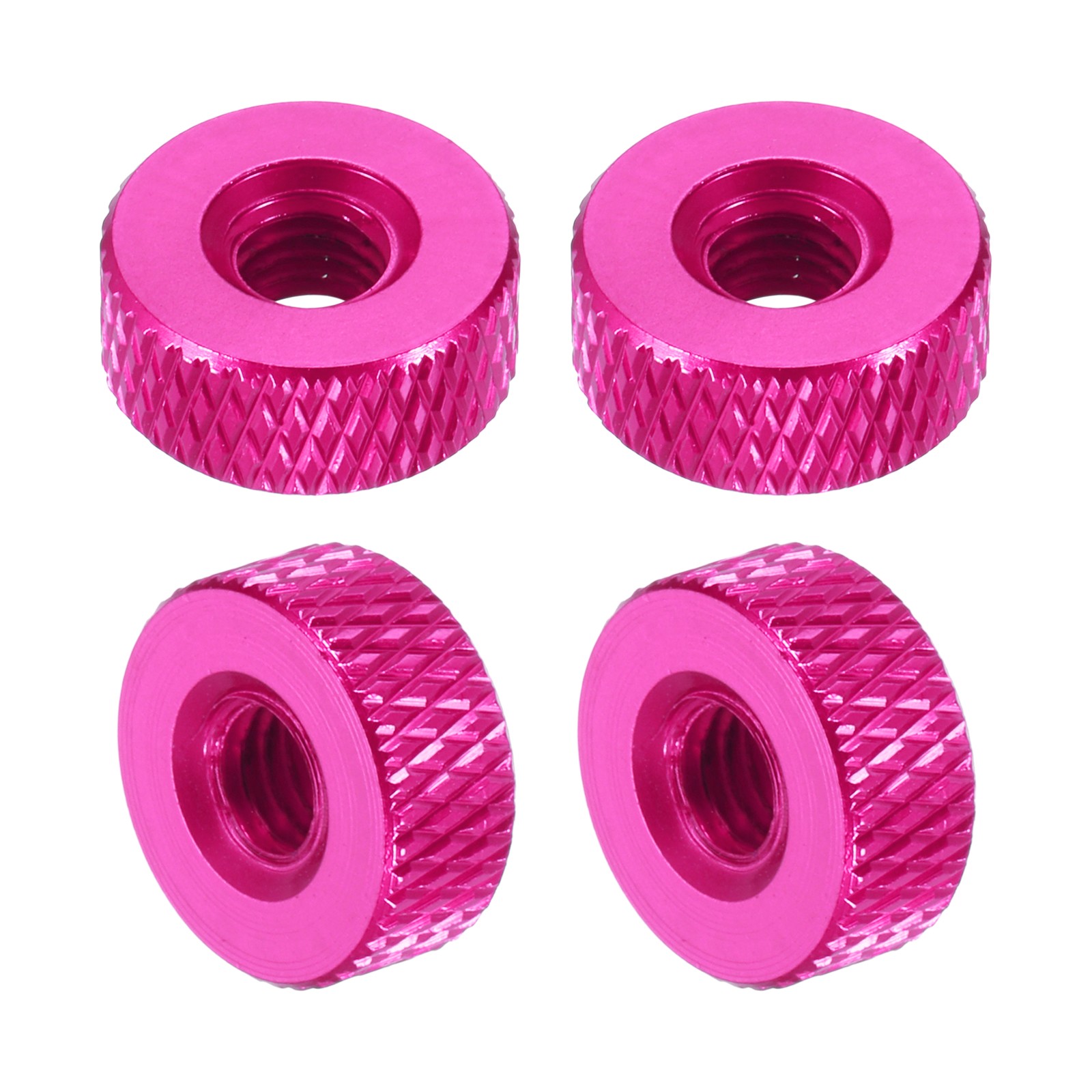 4Pcs M5x12mmx5mm Knurled Thumb Nuts, Peach Red