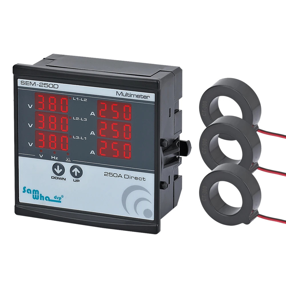 Digital Multimeter Contains 3 C.T Three Phase Volt(L-L) (L-N) Ampere Frequency