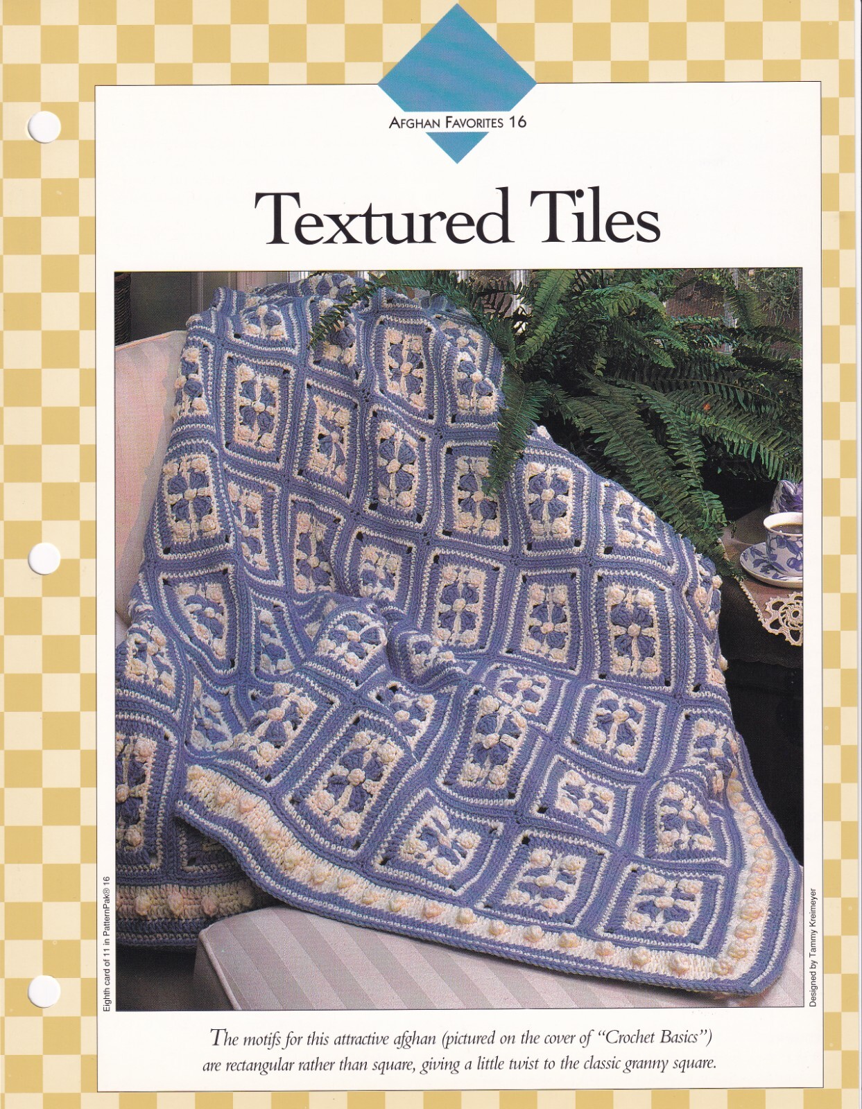 Afghan Crochet Pattern Instructions TEXTURED TILES