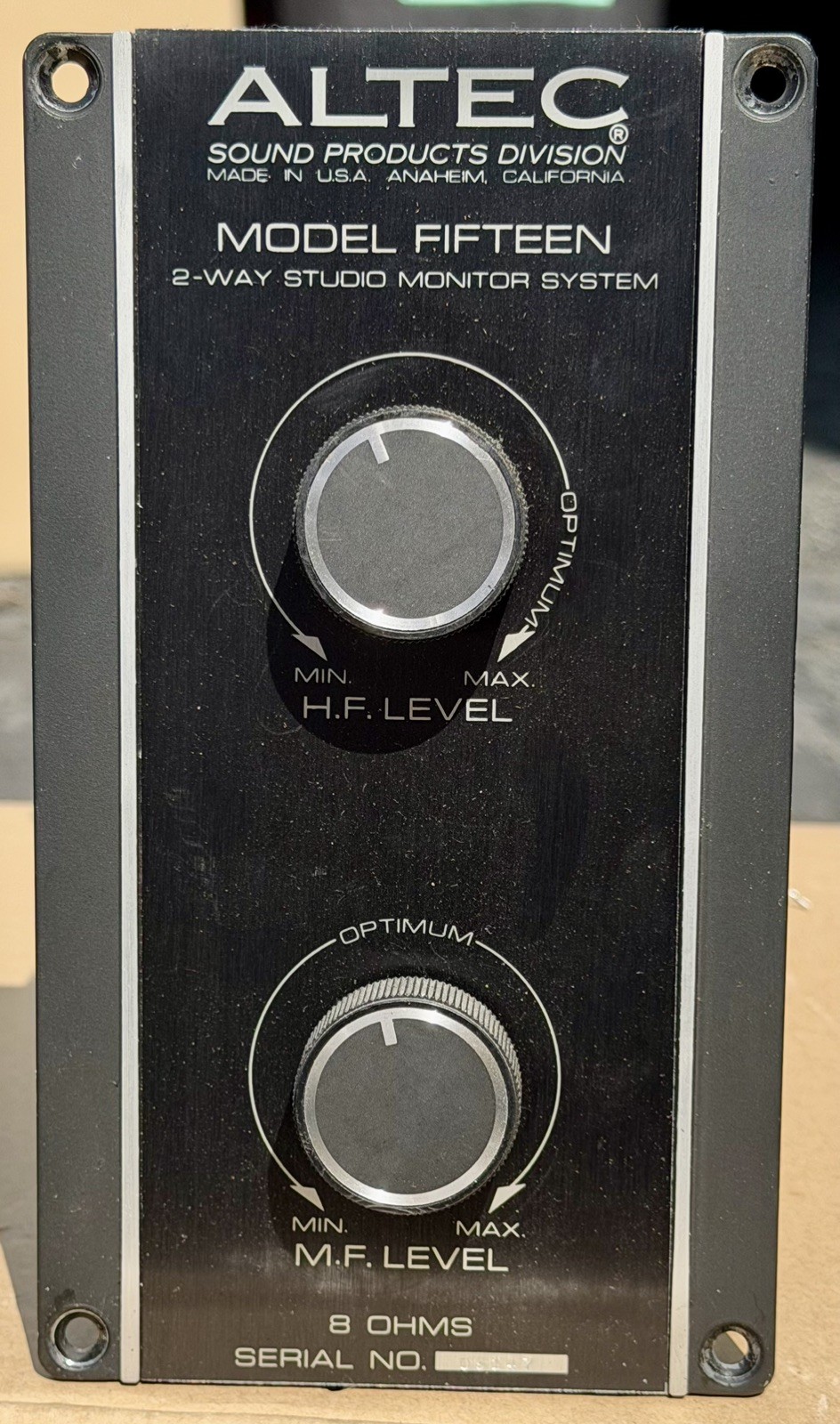 Altec Lansing Model Fifteen 15 Crossover Dividing Network 8 Ohm Works Great