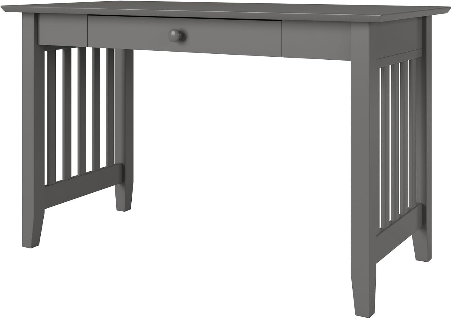 , Mission Solid Wood Writing Desk with Drawer, Grey