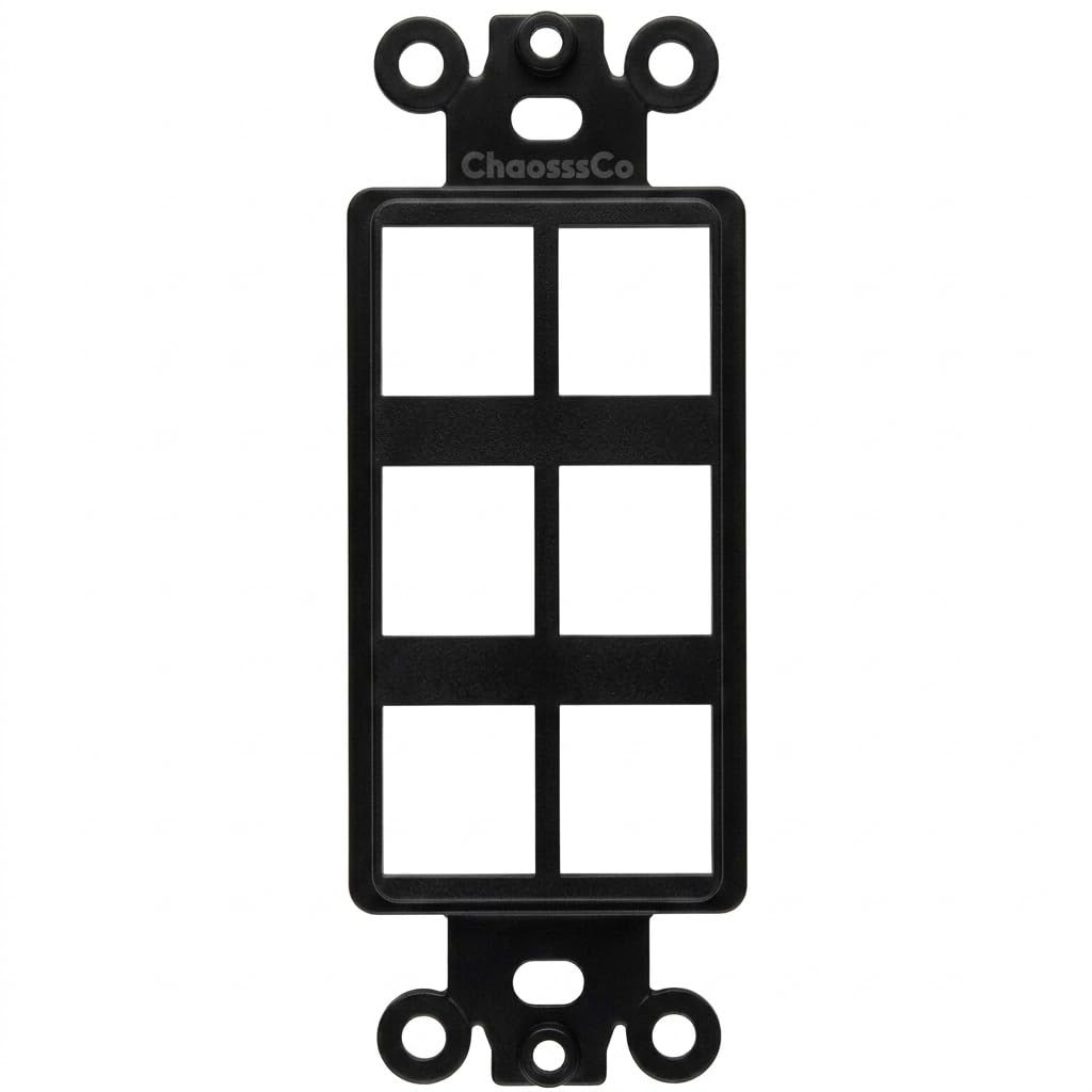 ChaosssCo 6 port wall plate adapter 10 pack black