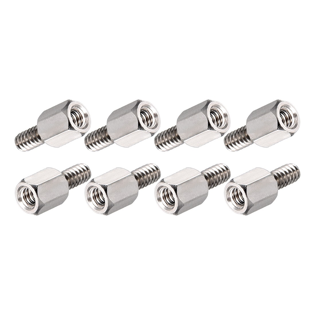 4#-40 6+6mm F/M Brass Hex Standoff Spacer Screws Nickel Plated 100Pcs