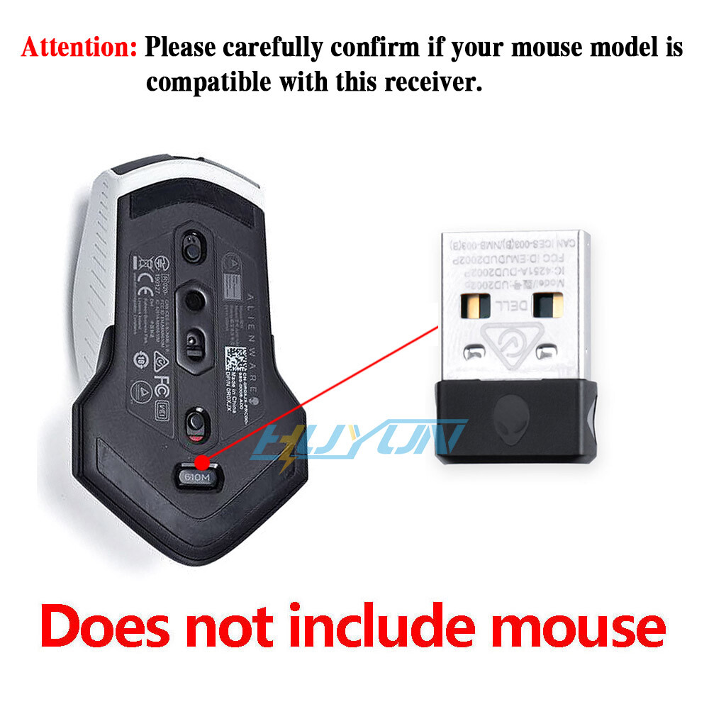 Receiver Adapter For Alienware Dongle AW310M AW610M Wireless Gaming Mouse 338XW