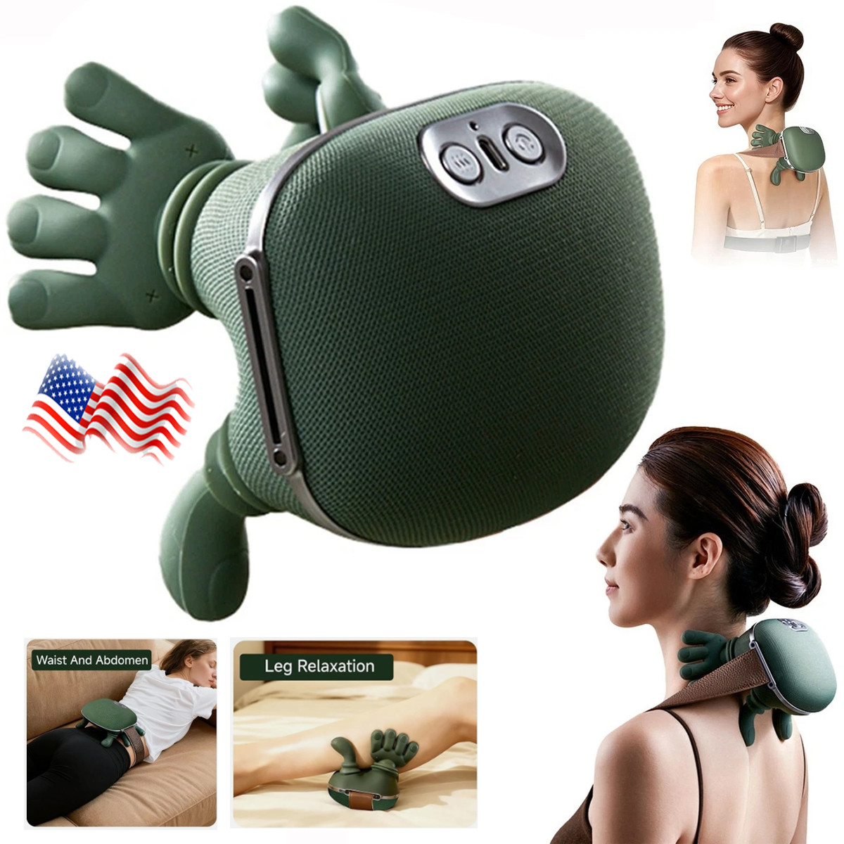 Electric Neck & Shoulder Massager with Heat Shiatsu 4D Kneading Pain Relief New