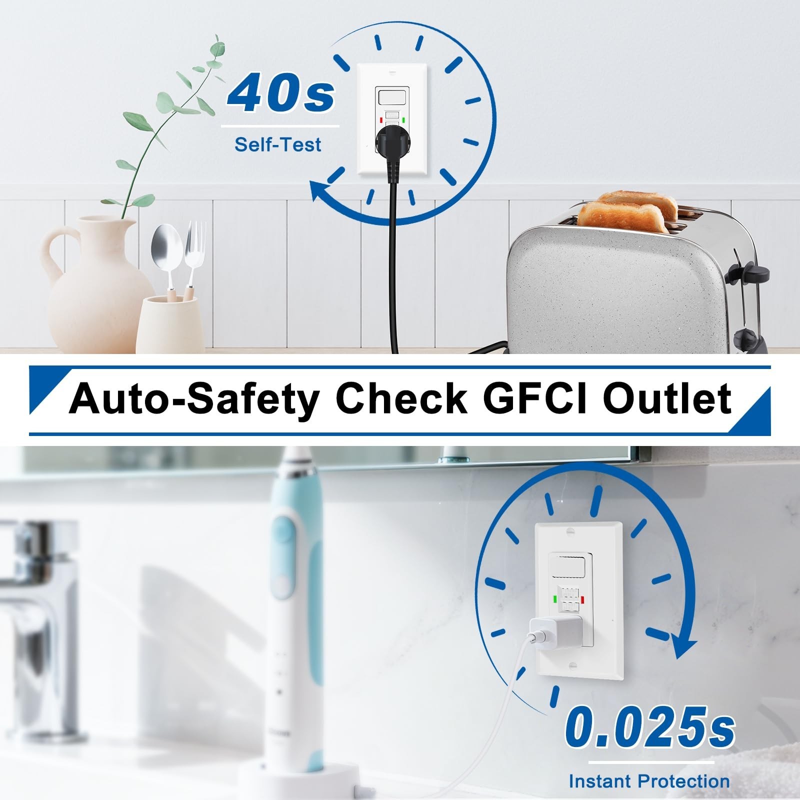 GFCI Outlet with Light Switch, 20 Amp Self-Test GFI Electrical Switch Outlet ...