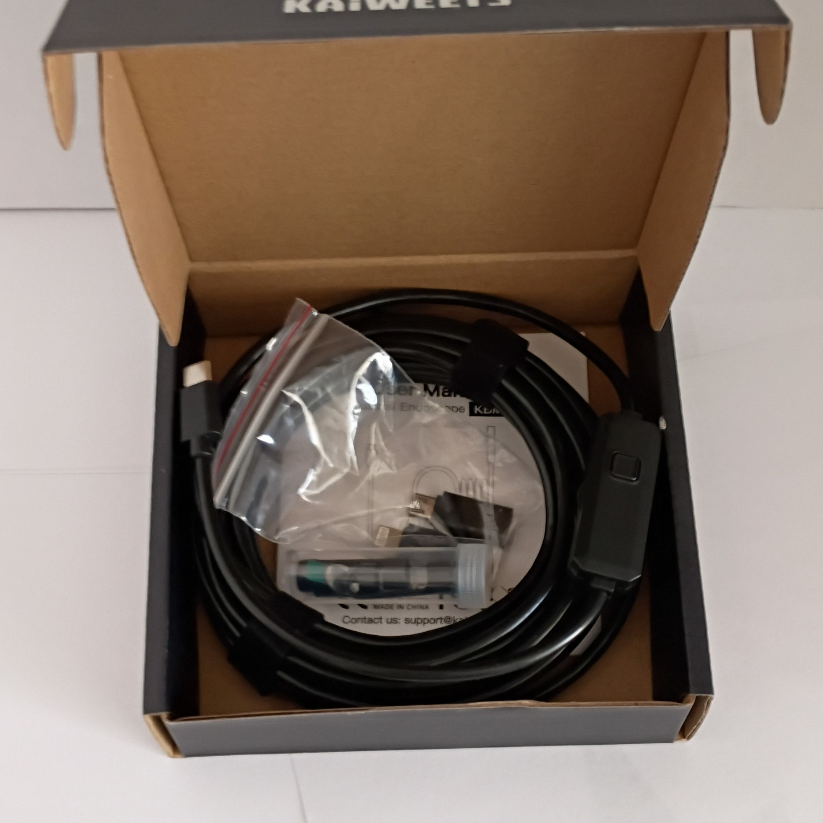 KAIWEETS KBM01 Industrial Endoscope, Flexible, HD, IP67, LED