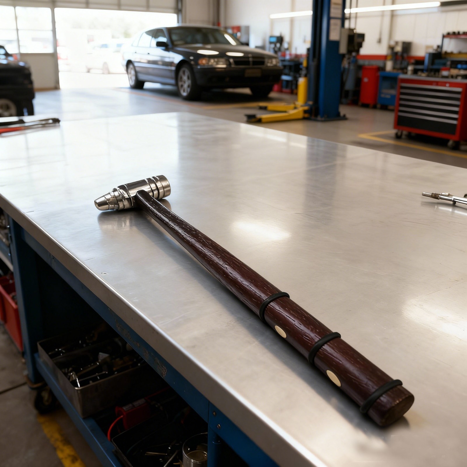 Car repair hammer for dents, flat-ended hammer, no-sew repair tool