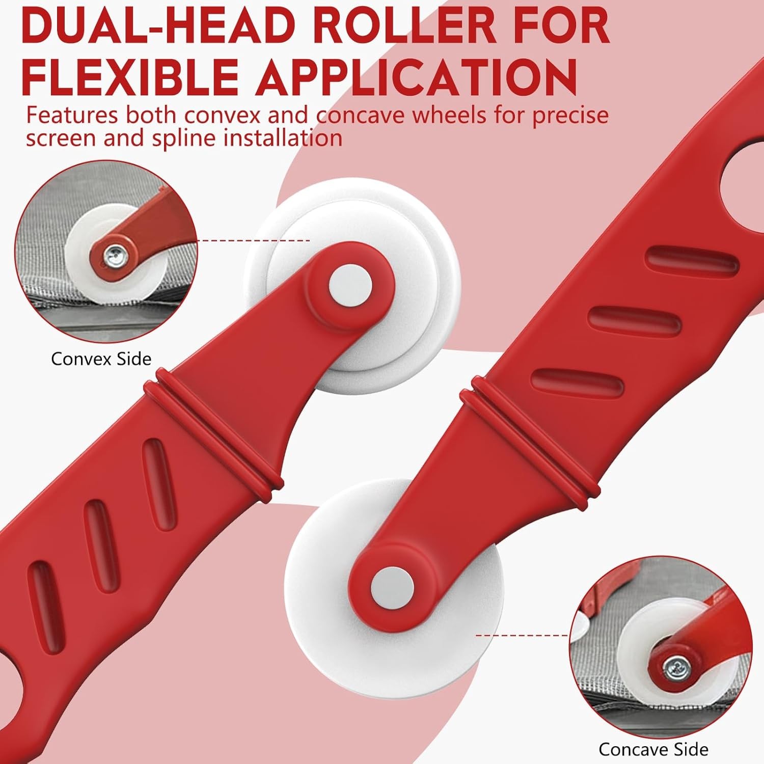Screen Roller Tool Set with Spline Removal Hook, 2pcs Window Screen Roller