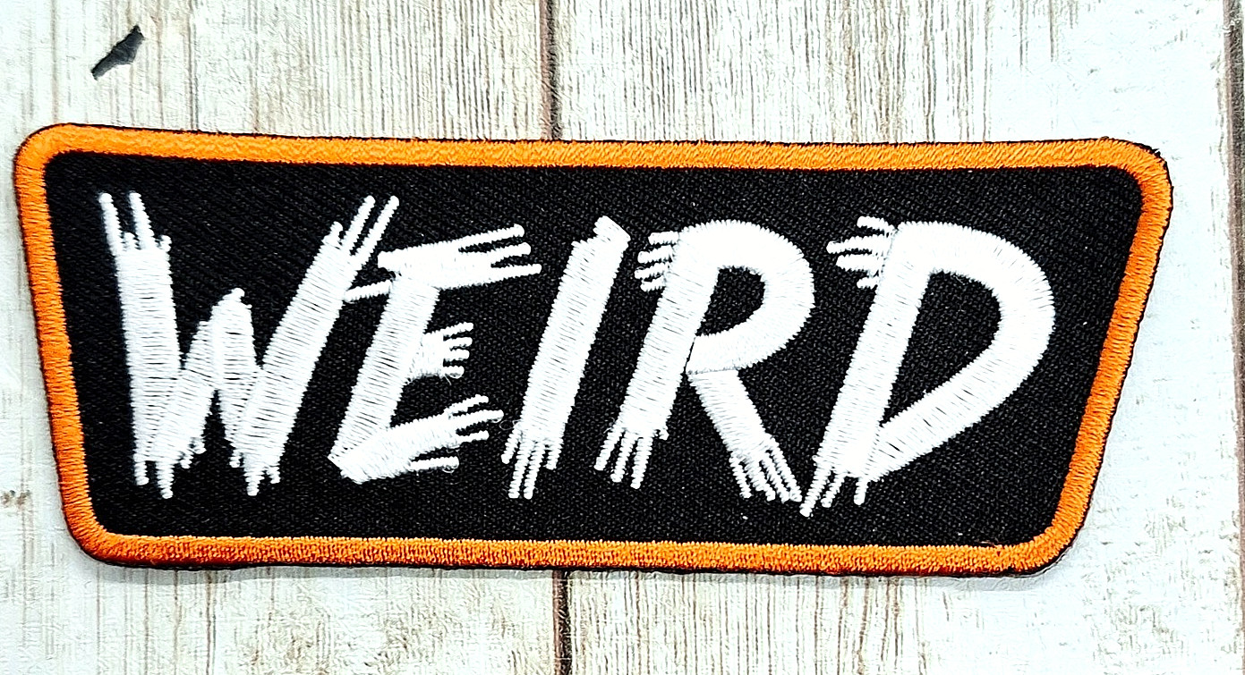 Weird - Logo  Iron On Embroidered Patch 4"x 1 1/2"