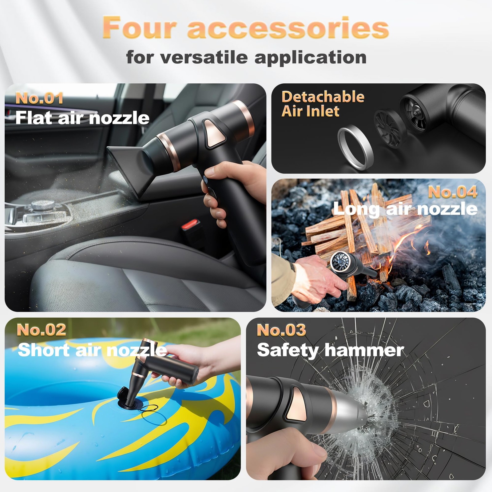 Mini Compressed Air Duster Electric Cleaner with LED Rechargeable