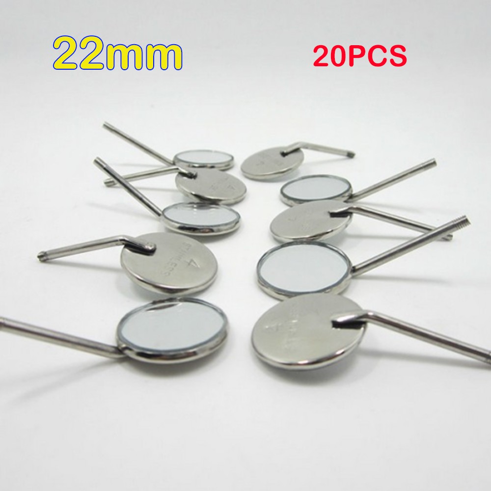 New Premium 20PCS Dental Mouth Mirror heads Cone Socket #4 Plain + Free Handle