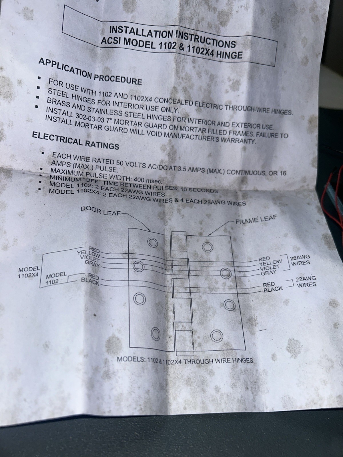 Architectural Control Systems ACSI 1102 Concealed Connection Hinge BB1279