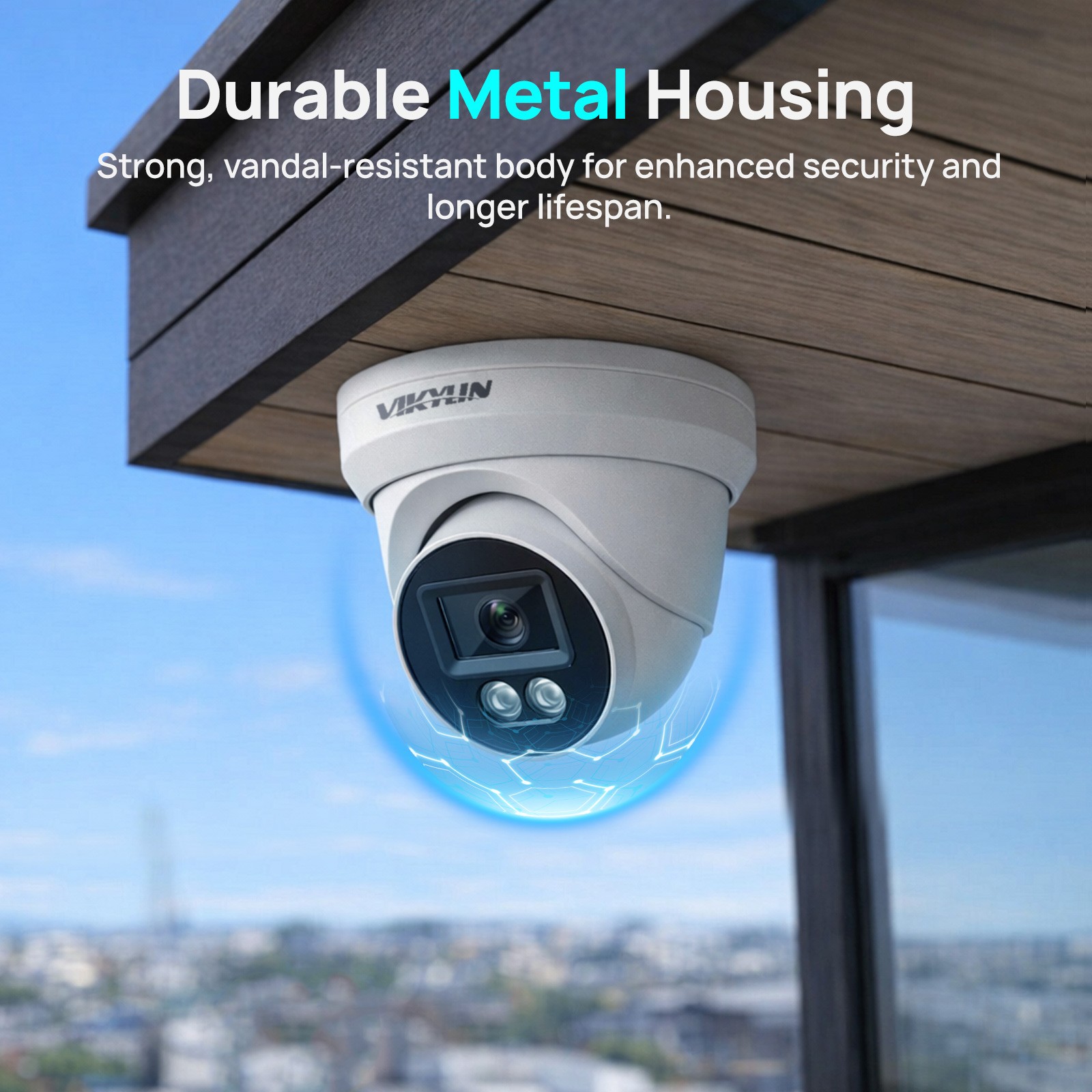 VIKYLIN 5MP IR Night Vision IP Camera Built-in Microphon Human Vehicle Detection