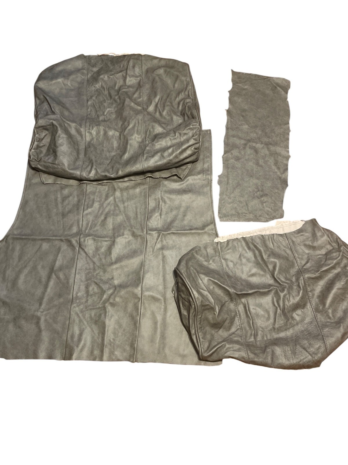 Genuine Full Grain Upholstery Leather Scraps Gray 3lb 8 oz Craft DIY Repairs