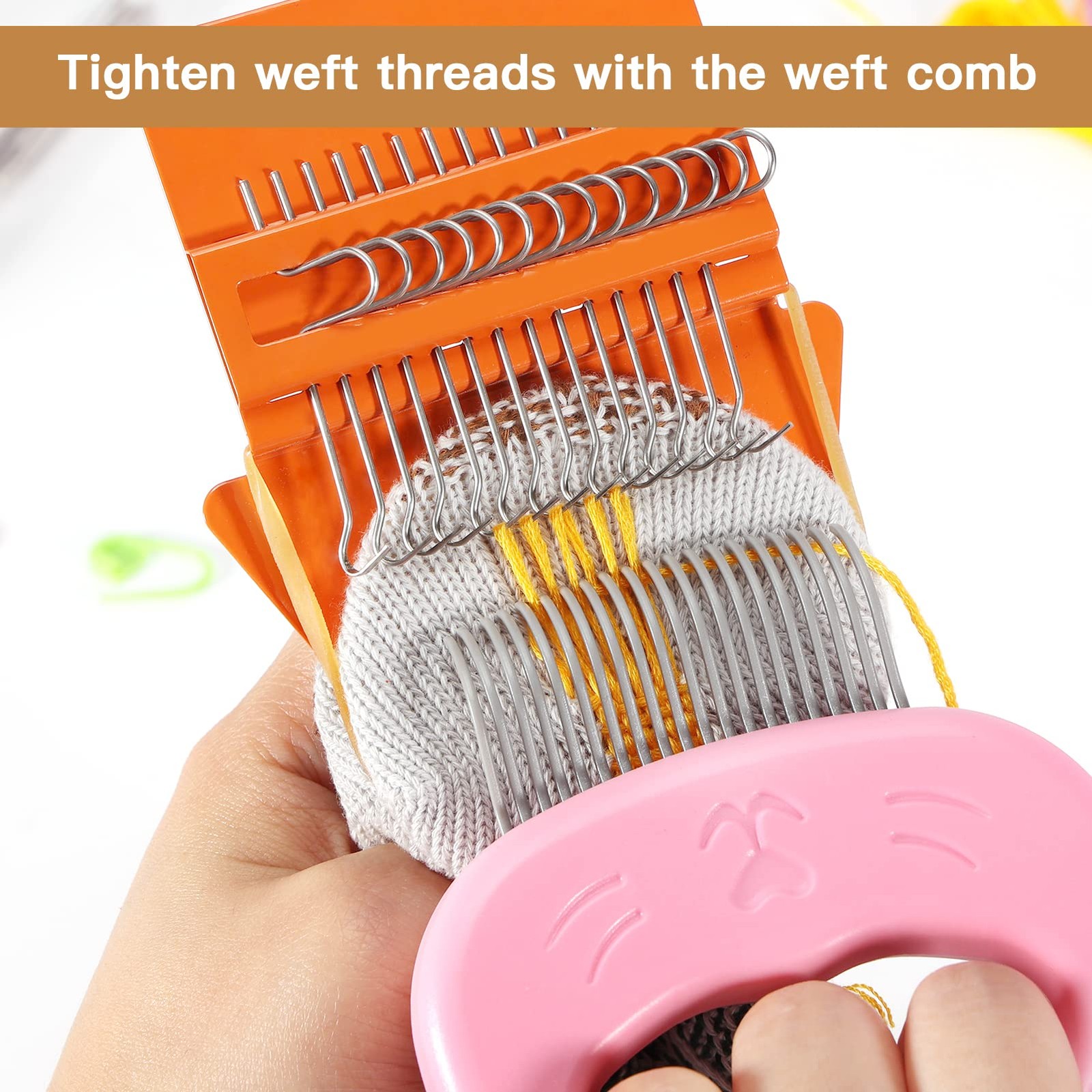 Speedweve Darning Mini Loom Kits Machine with 50 Color Threads, Sock Darning ...
