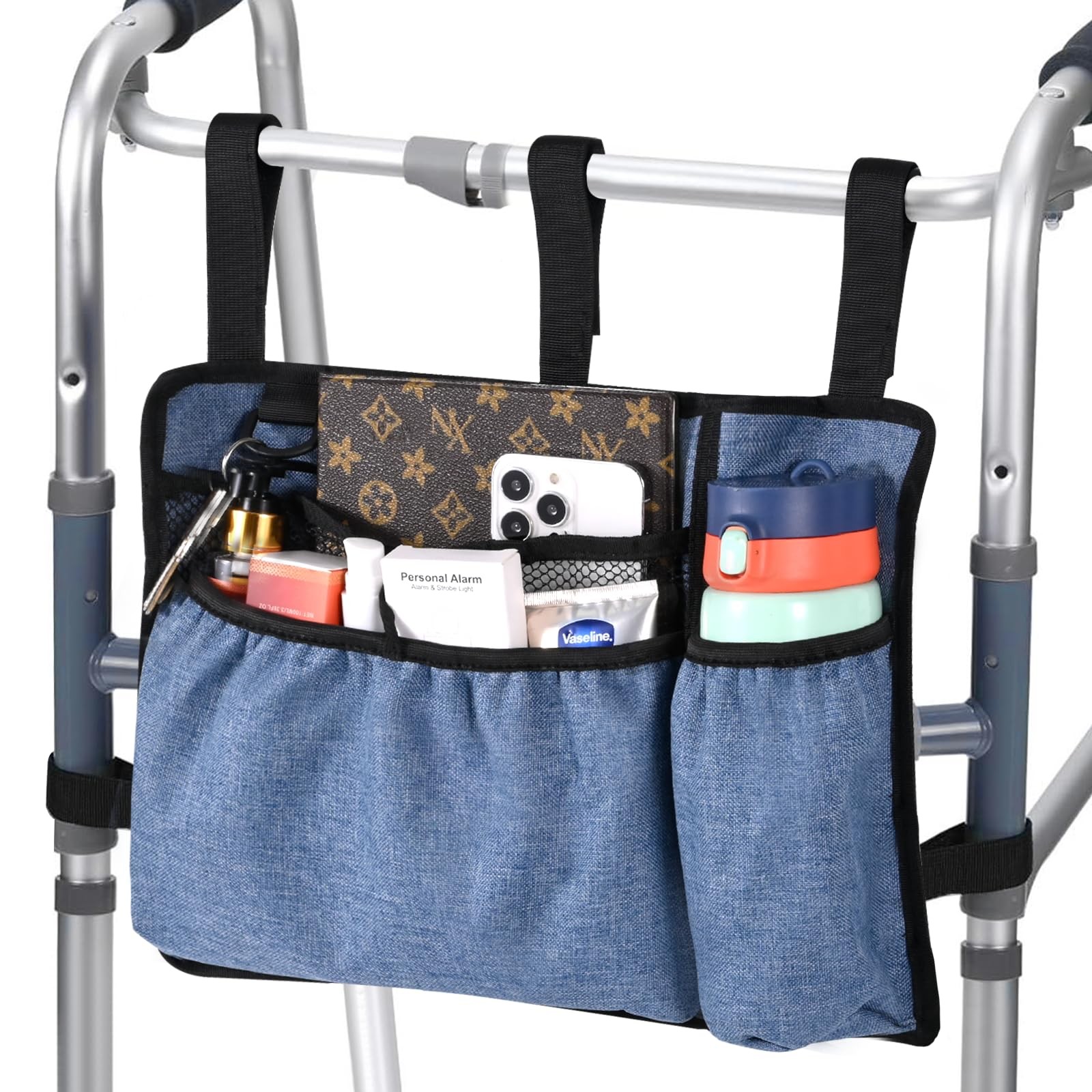 Walker Bag with Cup Holder Premium Walker Basket for Folding Walker Foldabl