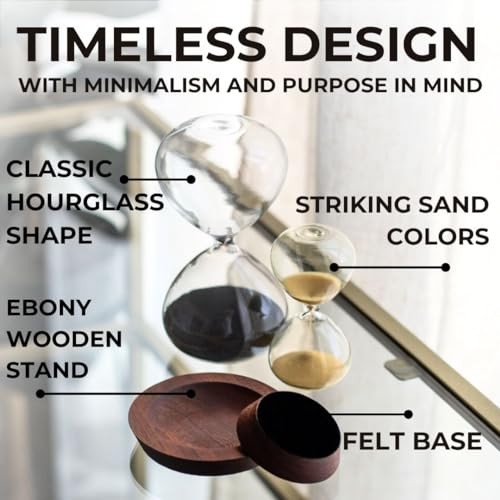 Decorative Hourglass Sand Timer Set - Includes 25 and 5 Minute Sandglass