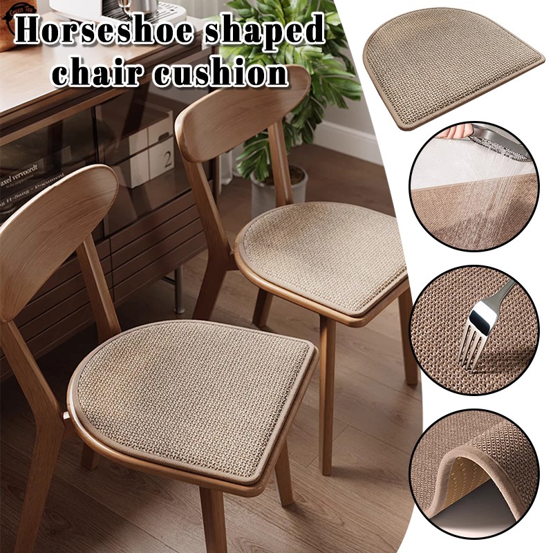 Linen Cushion Horseshoe Shaped Chair Cushion Non Slip Seat Cushion All Seasons