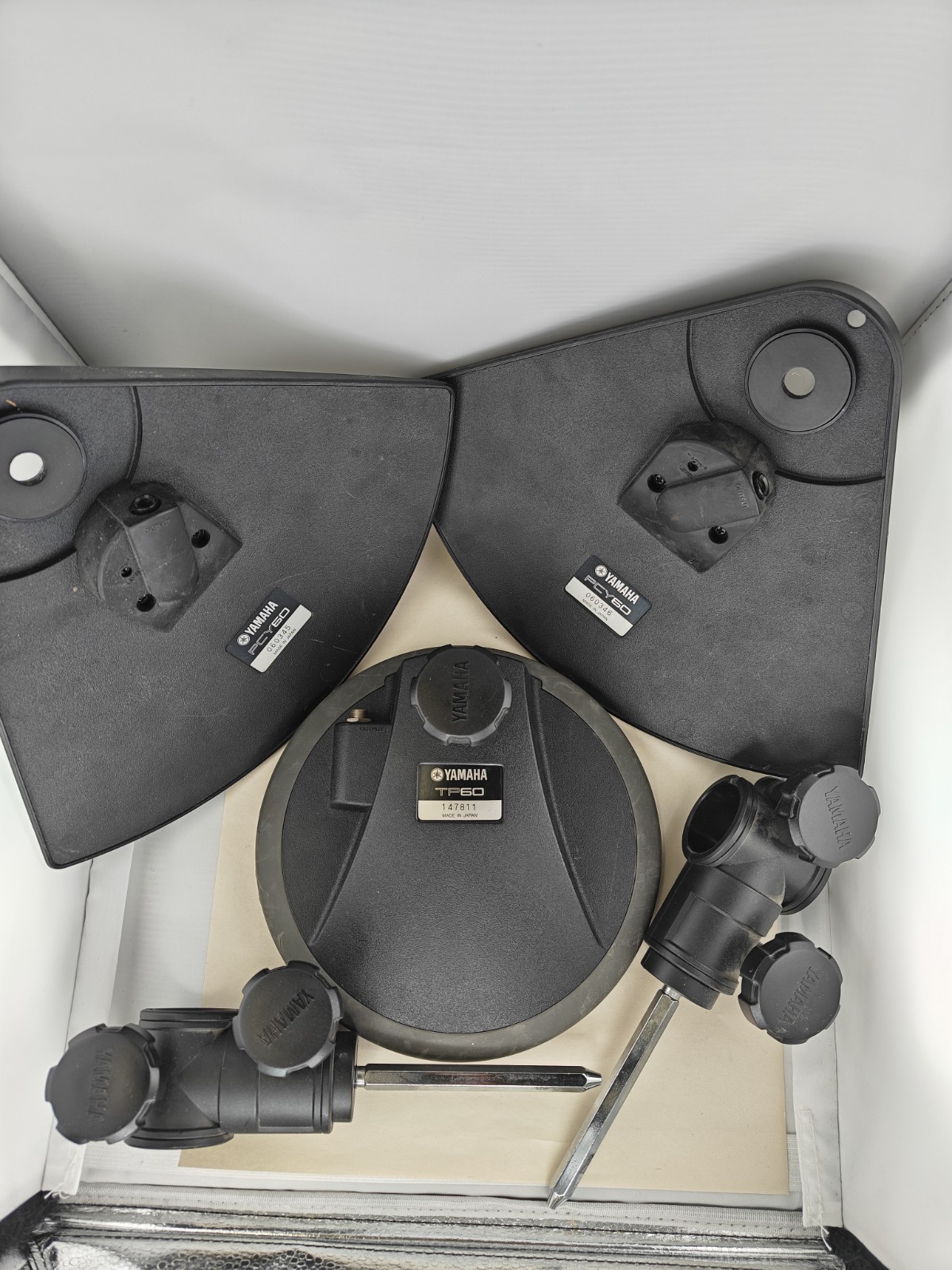 Two Yamaha PCY60 Electronic Drum Cymbal Triangle And One TP60 Trigger Pads