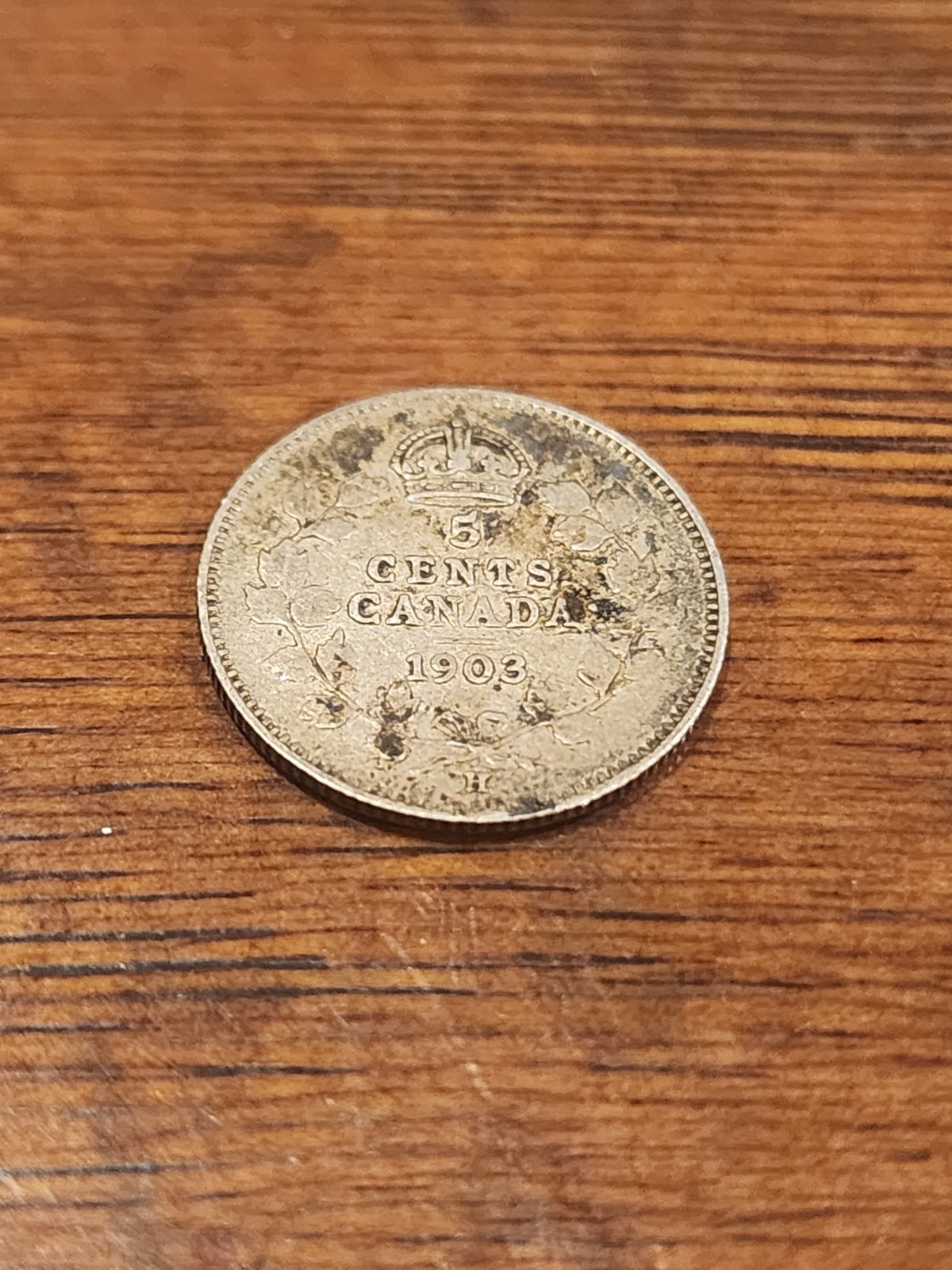 1903H Canada 5 Cents Silver Coin