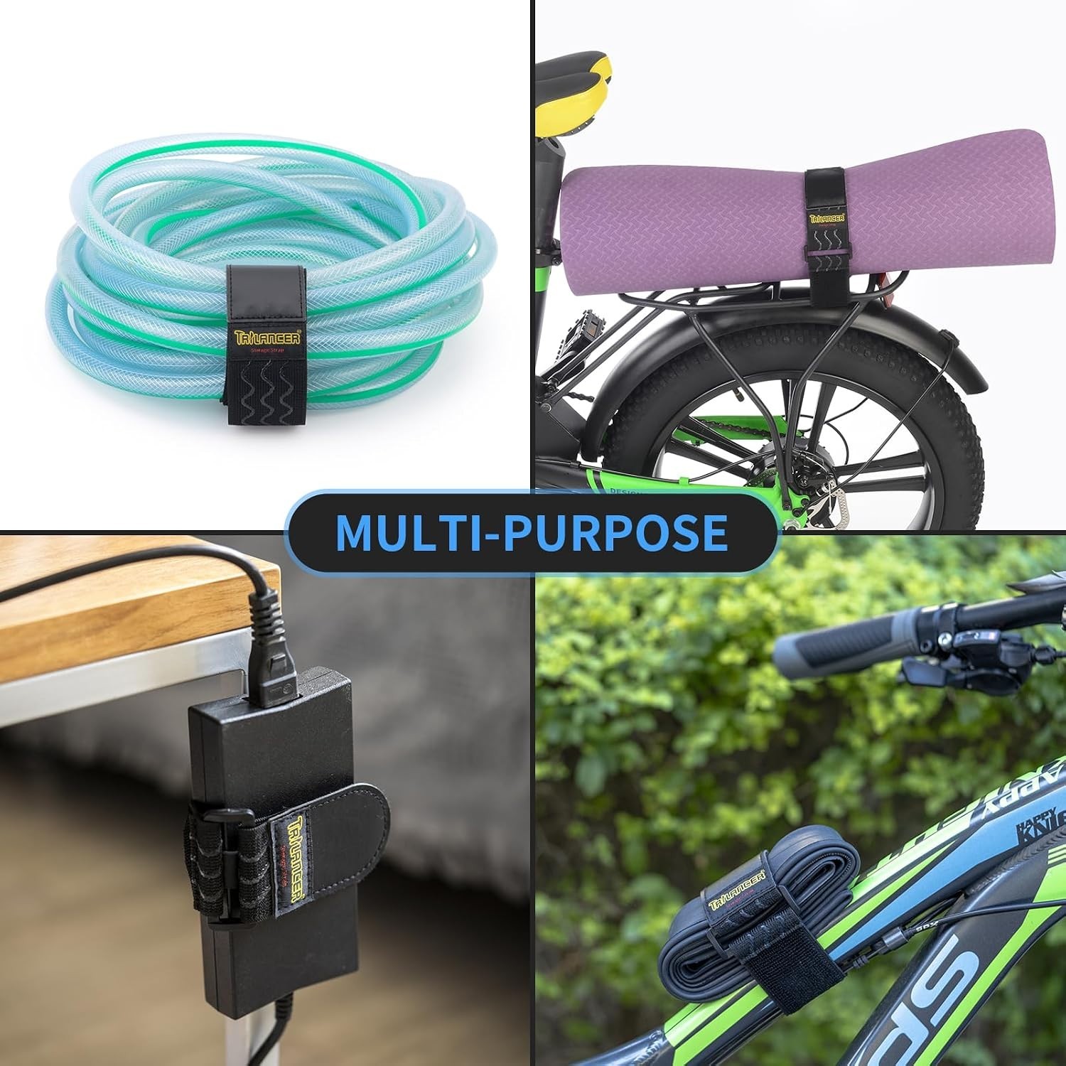 Versatile Heavy Duty Elastic Straps - 12" x 2" | 8 Pack, Securing Cables & More