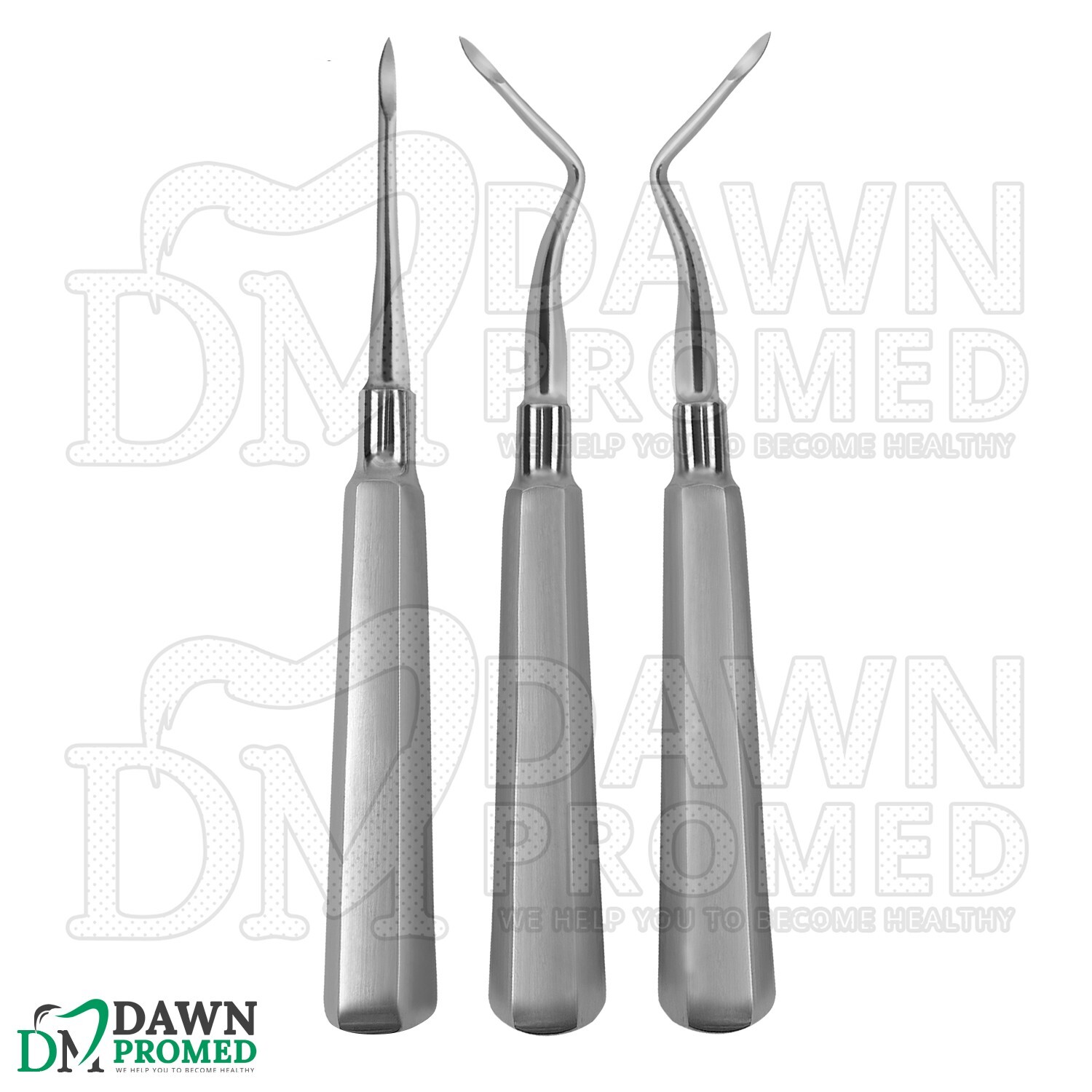 3 Pcs Heidbrink Root Elevator Orthodontic Dental Instruments Set German Grade
