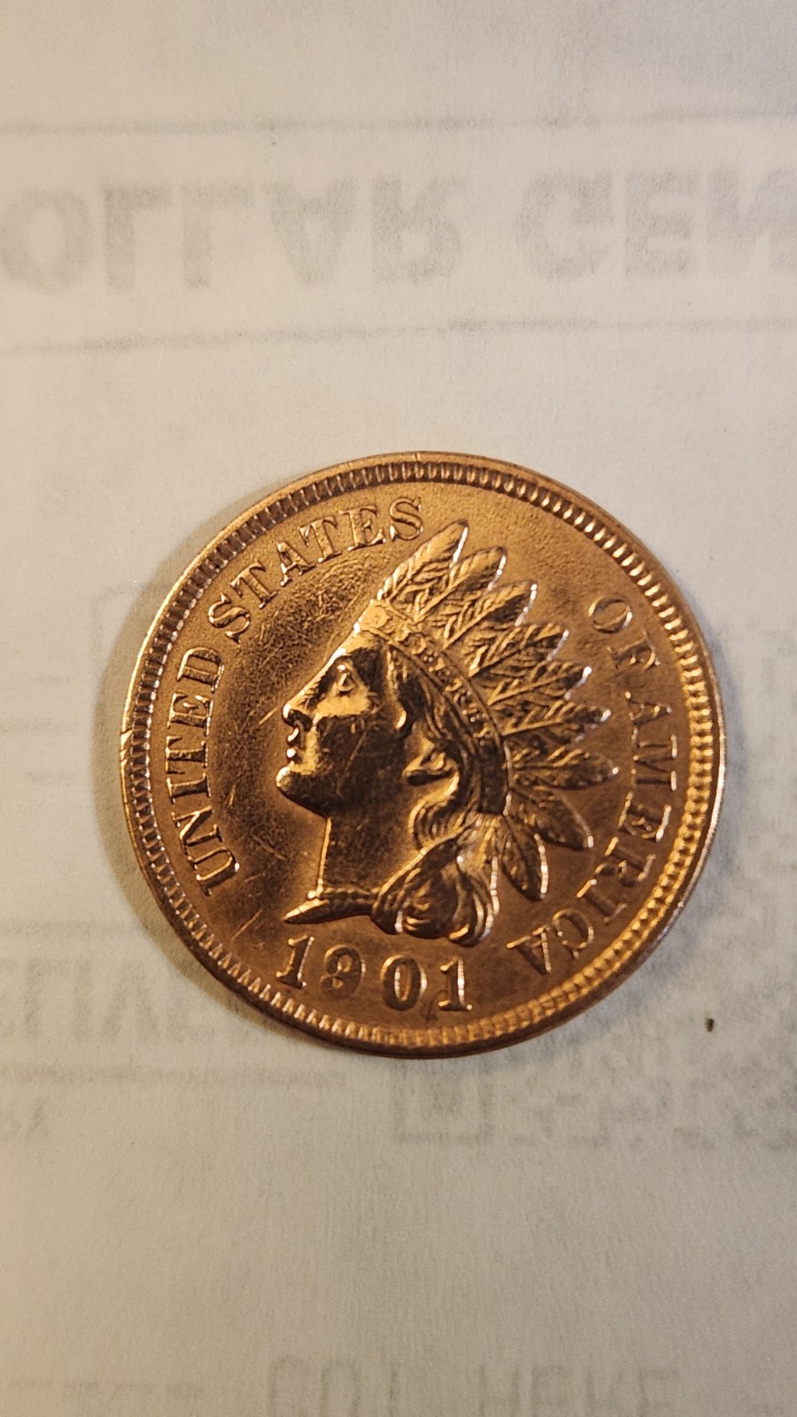 Blazing Red PL 1901 Indian Head Small Cent Bronze Coin Philadelphia Mint