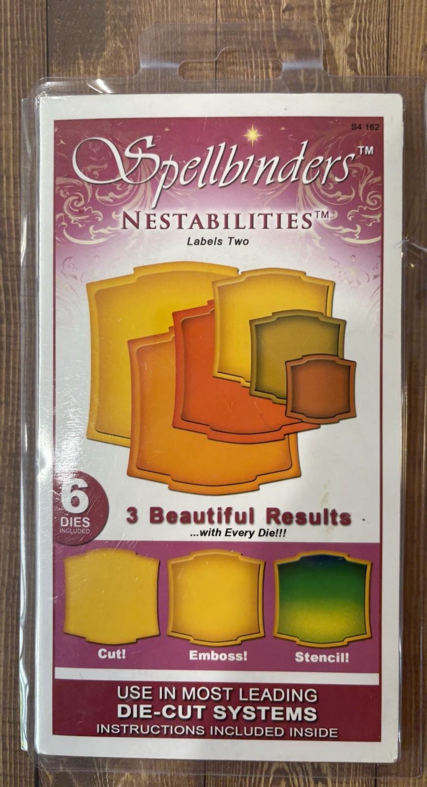 Spellbinders Nestabilities “Labels Two” #S4-162, 6 Dies, Cut, Emboss, Stencil