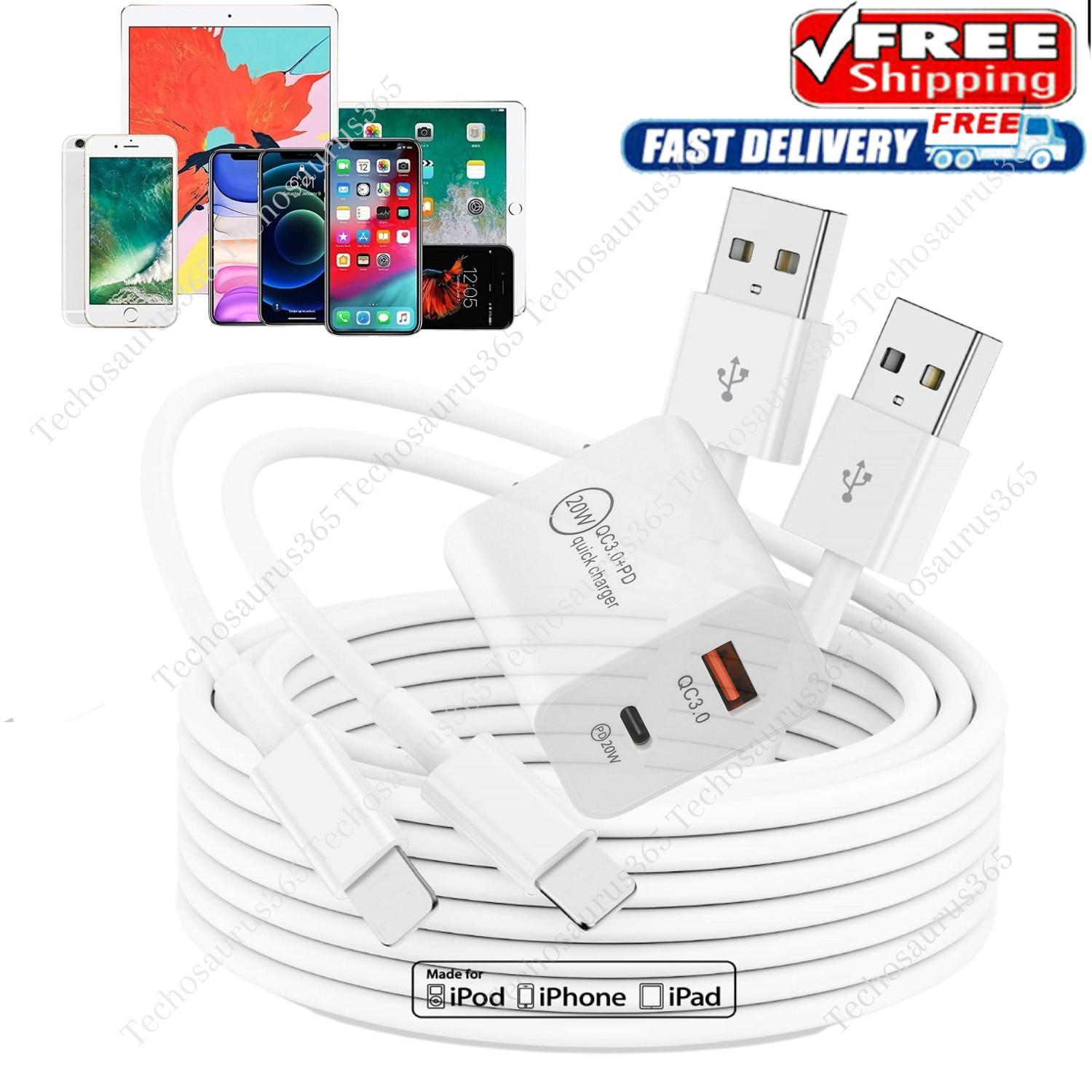 PD 20W USB Fast Wall Charger Block Power Adapter For iPhone 13/12/11 Pro Max X 8