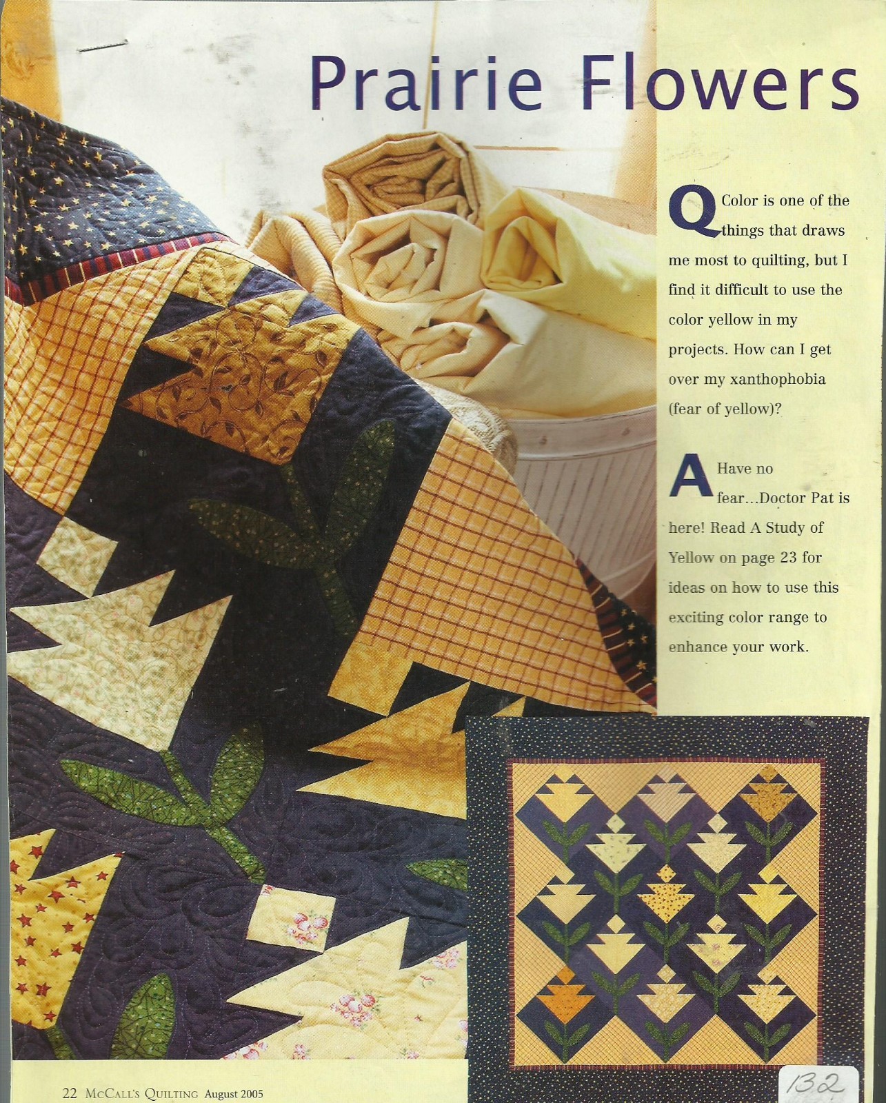 E0718 PRARIE FLOWERS QUILT PATTERN/INSTRUCTIONS