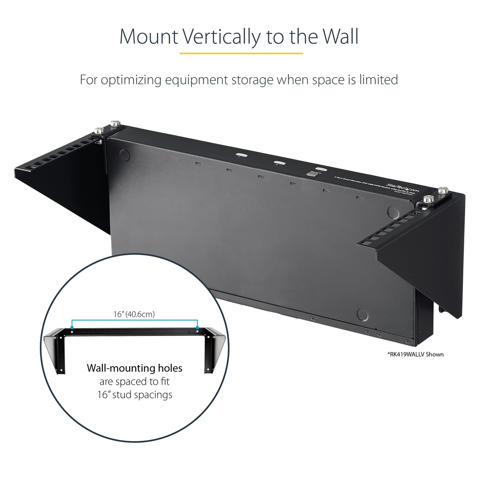 StarTech 5U Vertical 19" Low Profile Wall Mounting Bracket RK519WALLV
