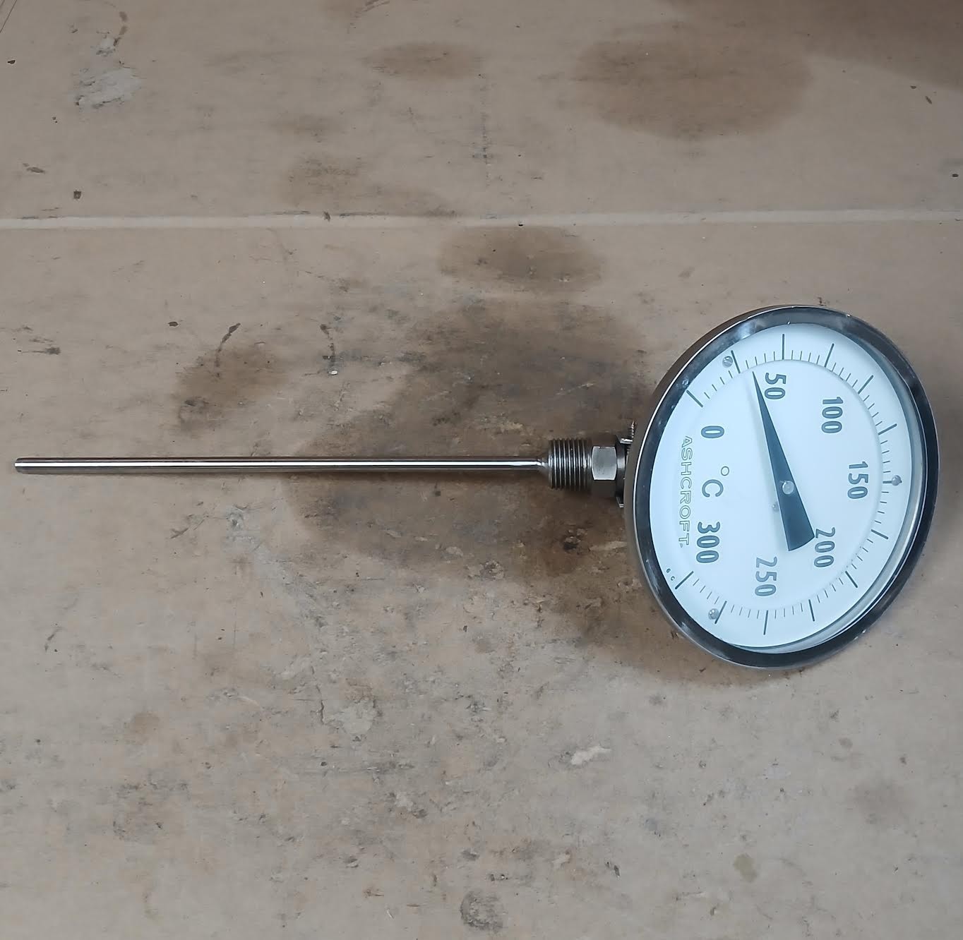 Ashcroft 0-300°C Thermometer 5" Face 9" Stem