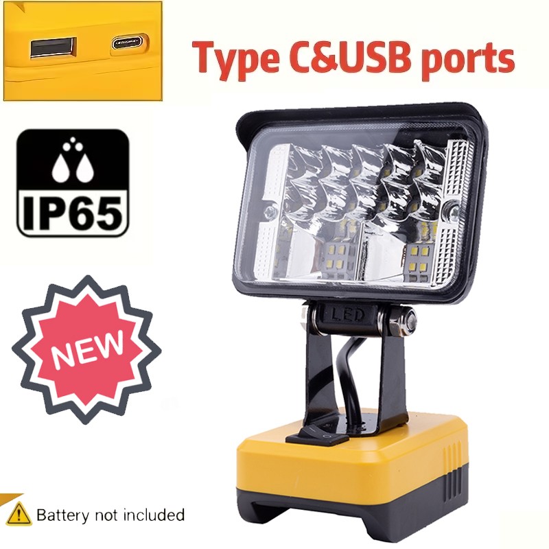 For Dewalt 20V Battery Flood Light Flashlight Tool Only Outdoor LED Worklight