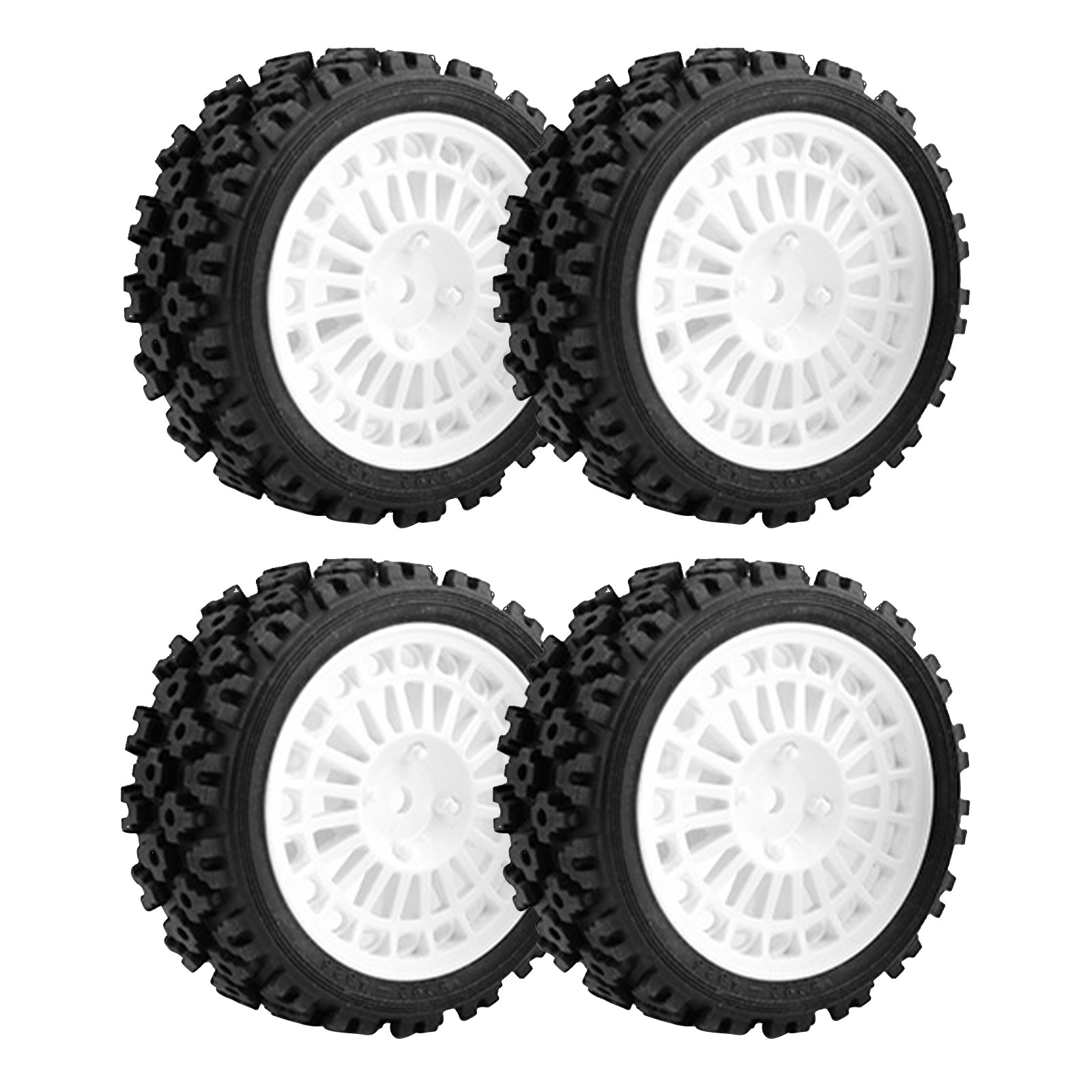 4Pcs 1/10 RC Car Rubber Wheel Rim Tires Tyre For Tamiya TT01/TT02/XV-01/XV02/HPI